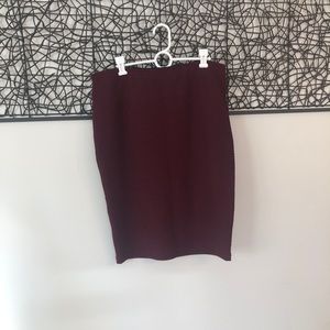 Apt 9 Maroon Textured Weave Pencil Skirt
